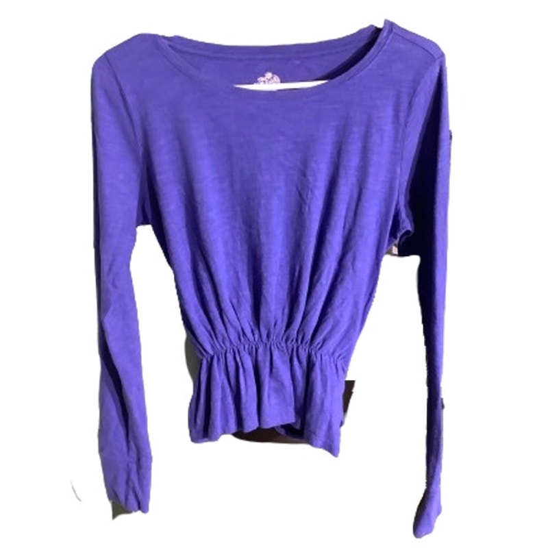 Pilcro Blue Long Sleeve Top Women’s Size Small – Stretch Waist, Cotton, Casual