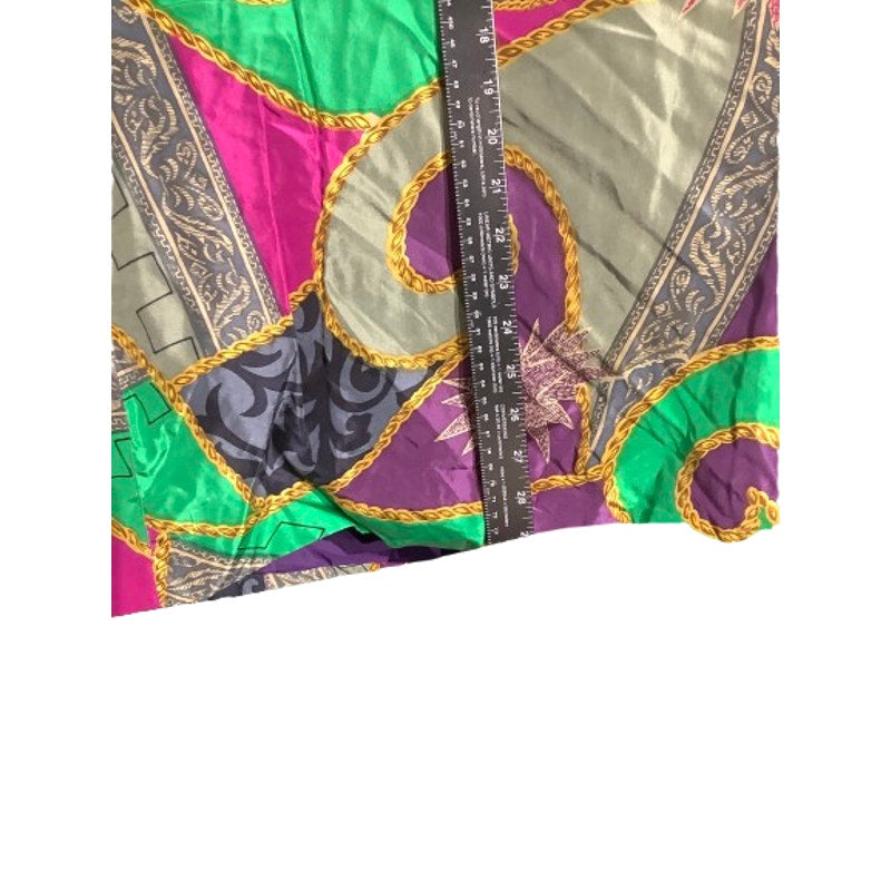 Shangrila Silk Jacket Women’s Size XL – Boho, Colorful, Open Front