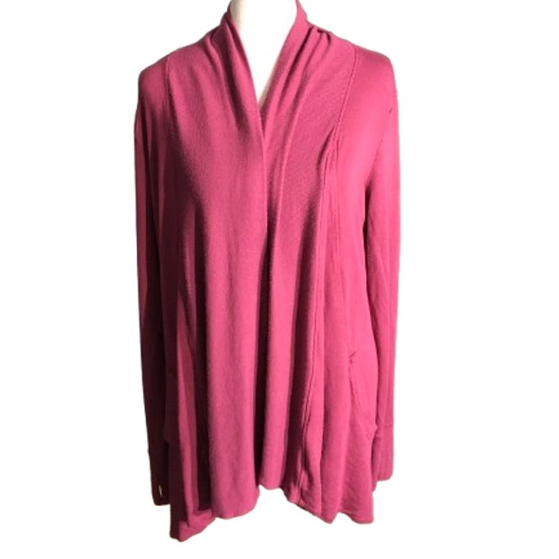 Athleta Light Purple Open-Knit Cardigan M - Cozy, Casual, Minimalist