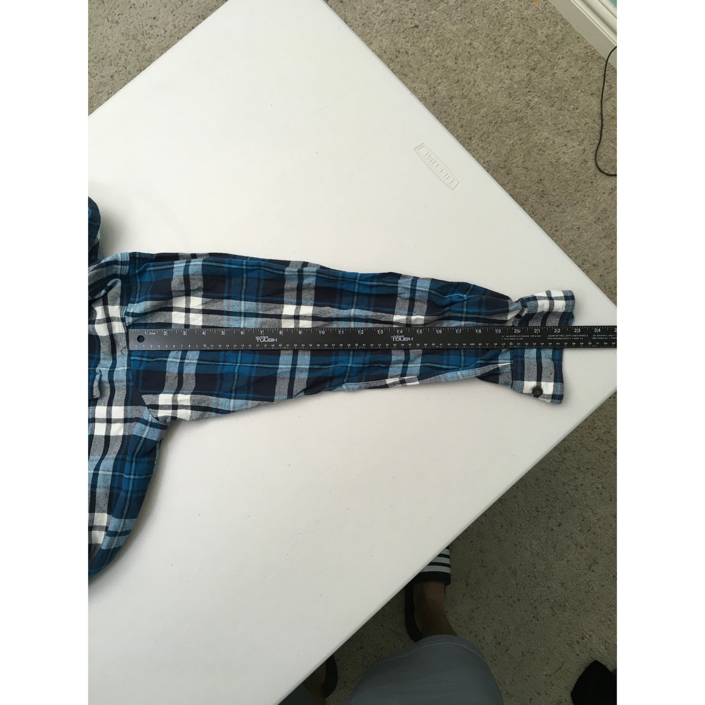 RedHead Blue/White Plaid Flannel Shirt No Size - Rustic, Outdoorsy, Casual