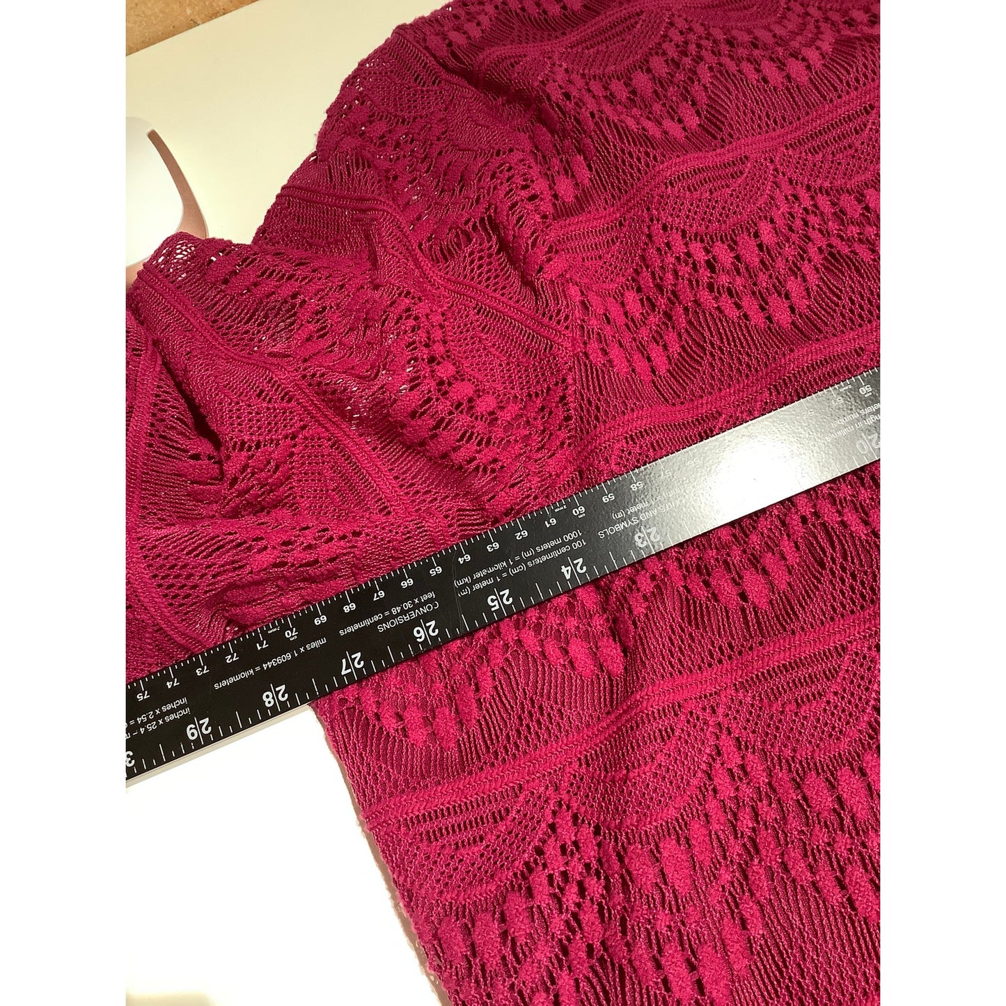 Catherines Pink Lace 3/4 Sleeve Top, Size 3X, Feminine, Boho, Romantic