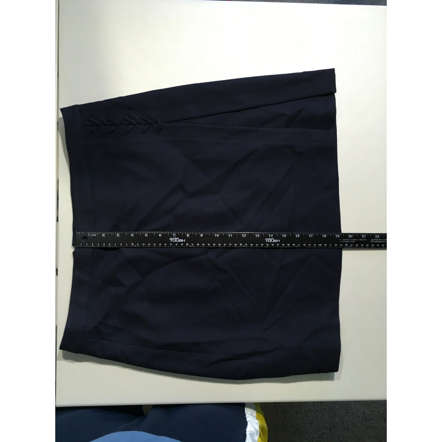 Brooks Brothers Navy Blue Red Fleece Wool Skirt Size 12 - Preppy, Classic, Chic