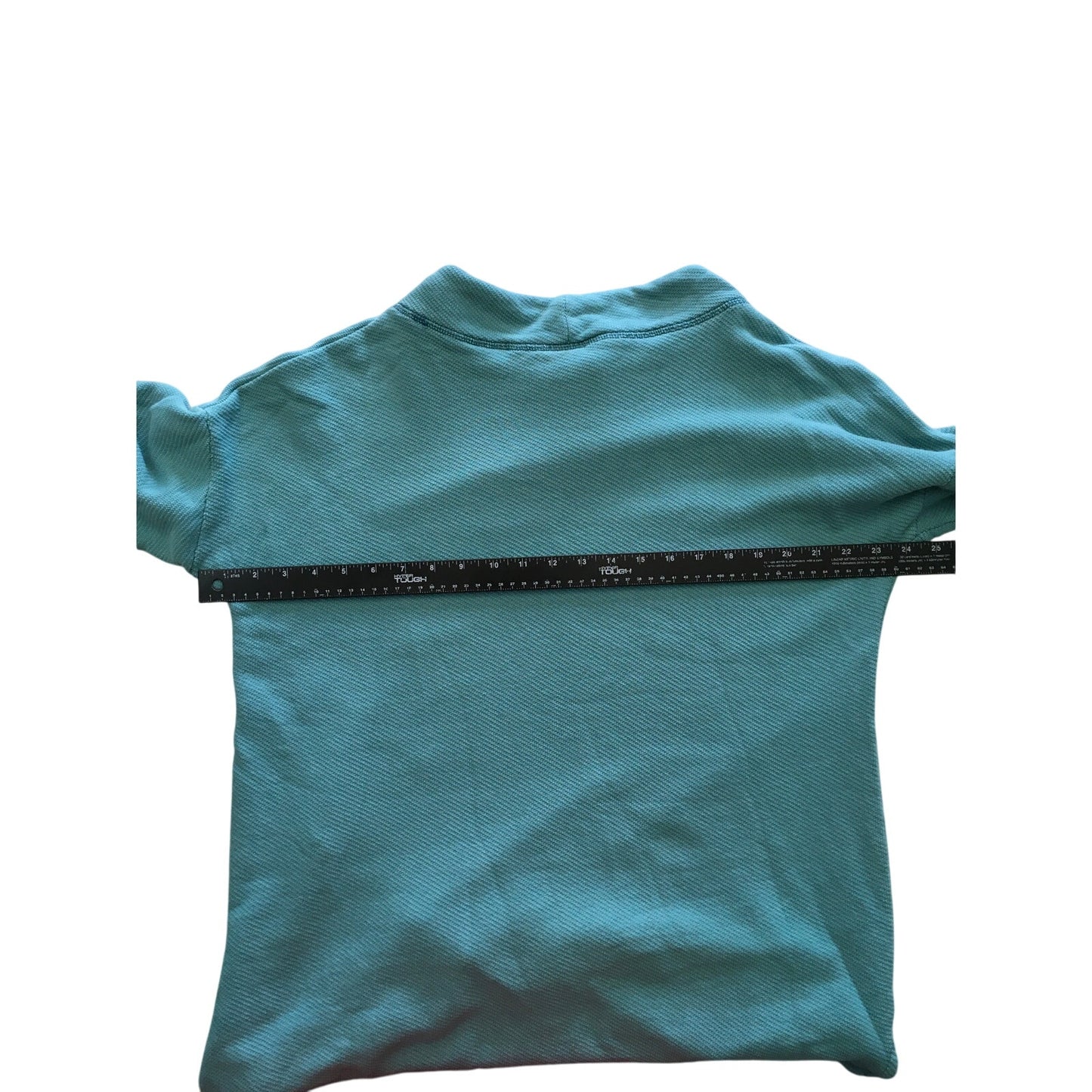 Soft Surroundings Teal Drawstring Collar Tunic  Size L - Cozy, Casual, Relaxed