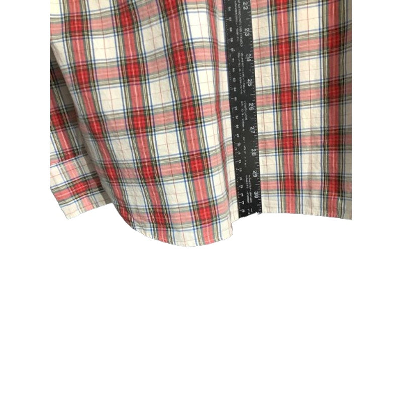 J.Crew Men's Red Plaid Shirt Size L – Preppy, Classic, Minimalist