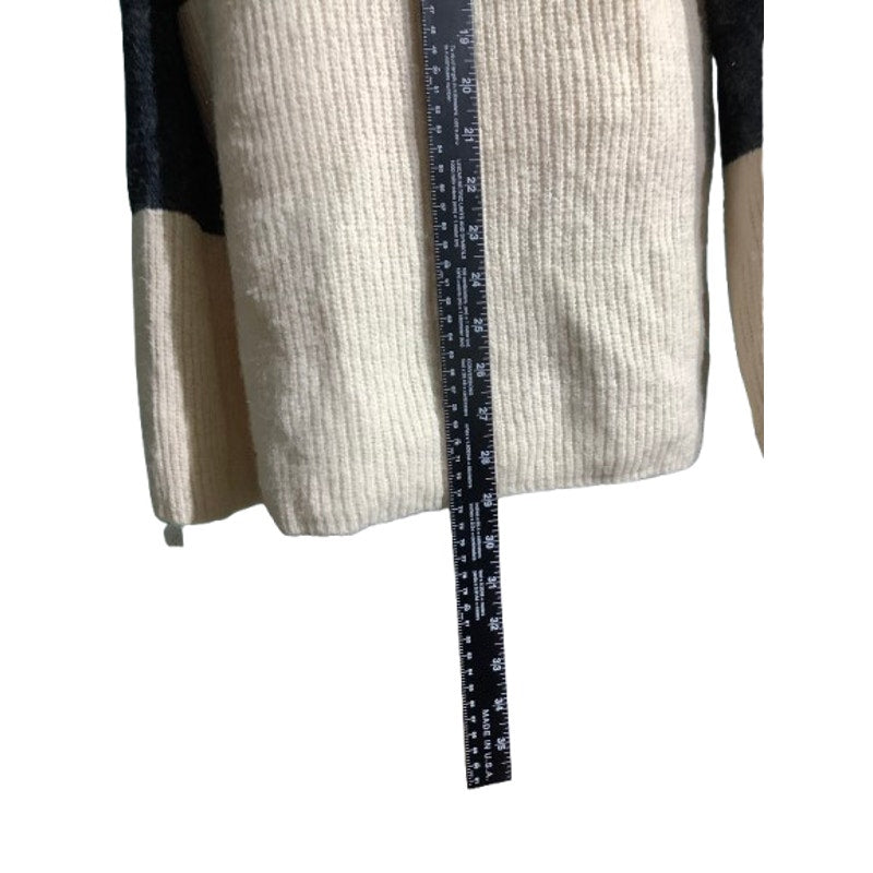 POL Ivory & Blue Colorblock Hoodie Women’s Size S/M — Cozy, Casual, Oversized