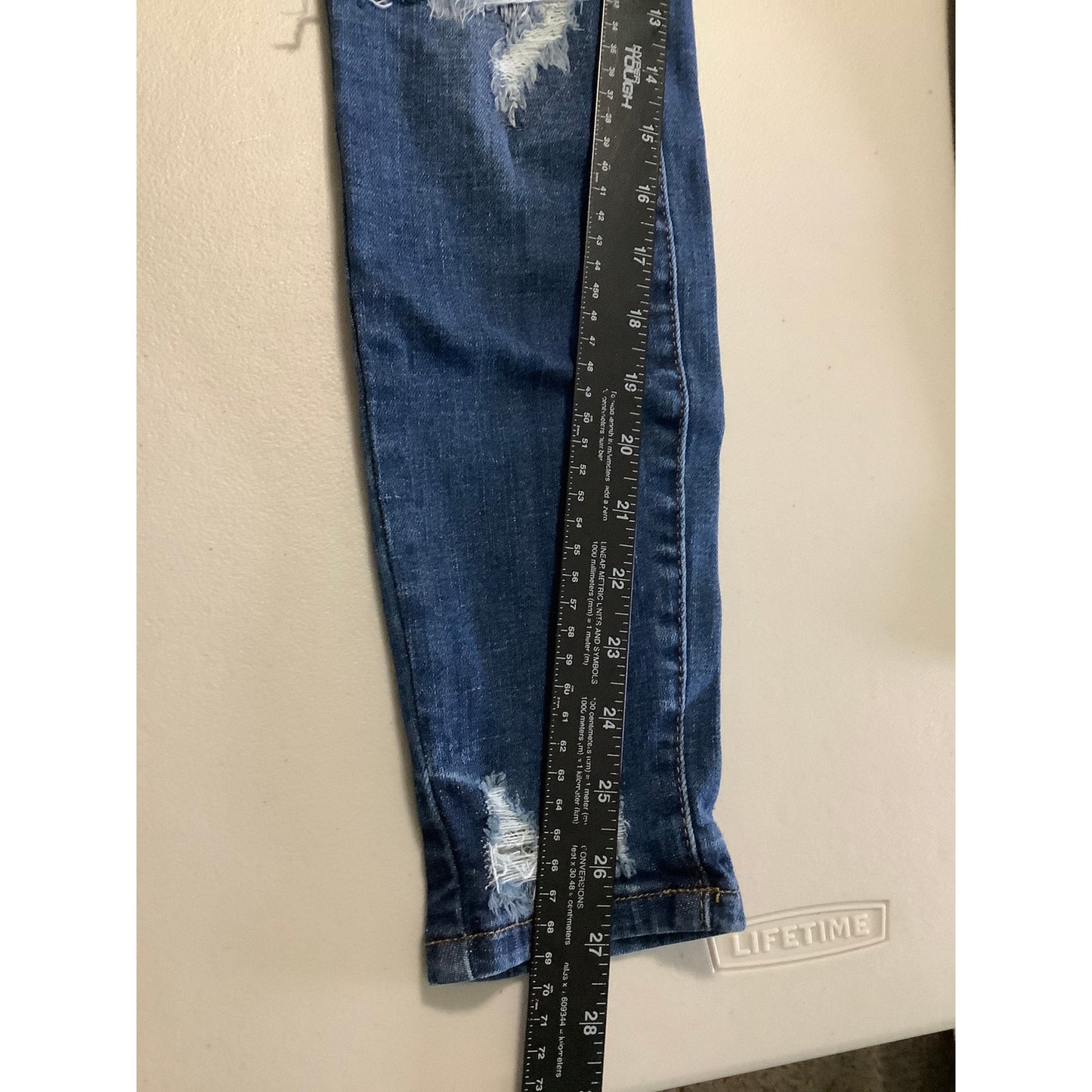 Judy Blue Blue Distressed Skinny Fit Jeans Size 3 / 26 - Grunge, Streetwear, Y2K