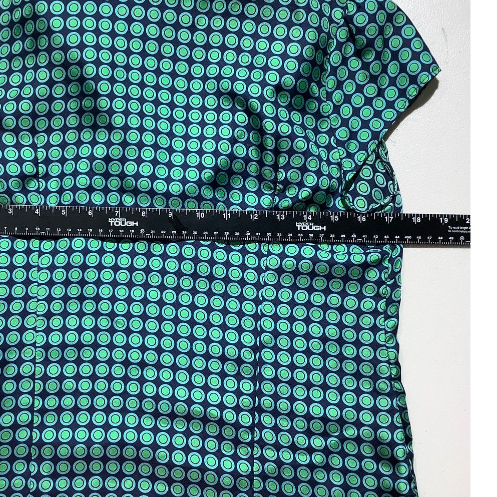 Elizabeth McKay Silk Blouse Women’s Size 6 – Geometric, Ruffled, Vibrant