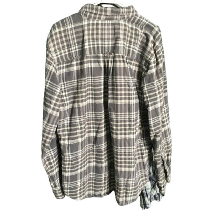 Woolrich Men's Gray Flannel Shirt Size L – Grunge, Outdoorsy, Cozy