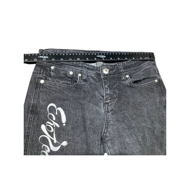 Ecko Red Black/Silver Cropped Jeans 9 Edgy Urban Streetwear Grunge