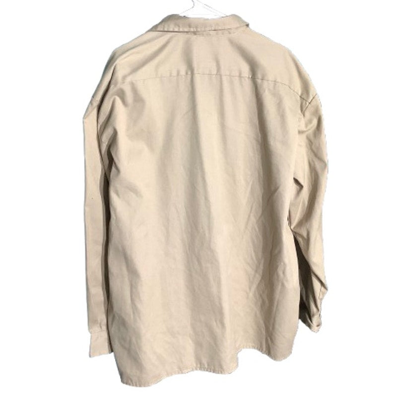 Dickies Khaki Button-Up Shirt Men’s Size 2XL – Workwear, Collared, Long Sleeve