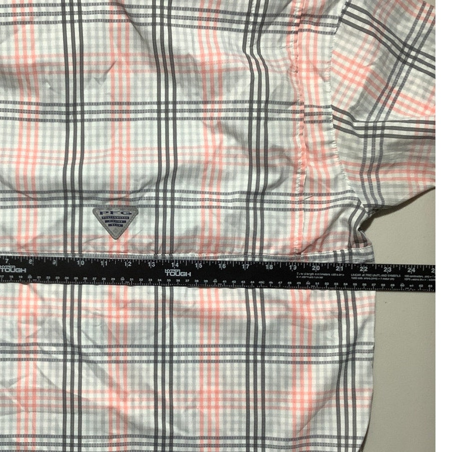Columbia Men’s Medium Plaid PFG Fishing Shirt — Performance, Outdoor, Preppy