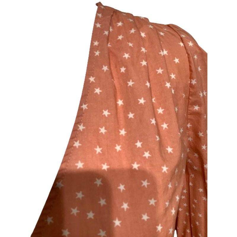 Madewell Peach Star Print Wrap Top Sz M Casual Boho 100% Cotton