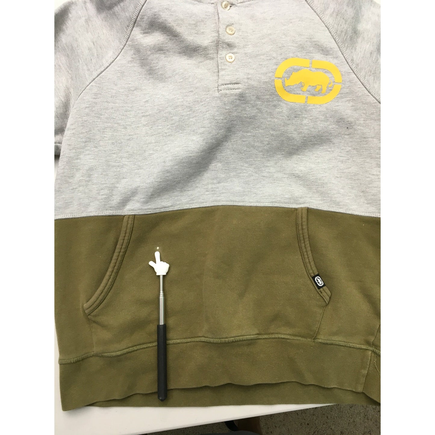 Ecko Men's Size M 3-Button Hooded Long Sleeve Shirt- Casual, Urban, Comfortable