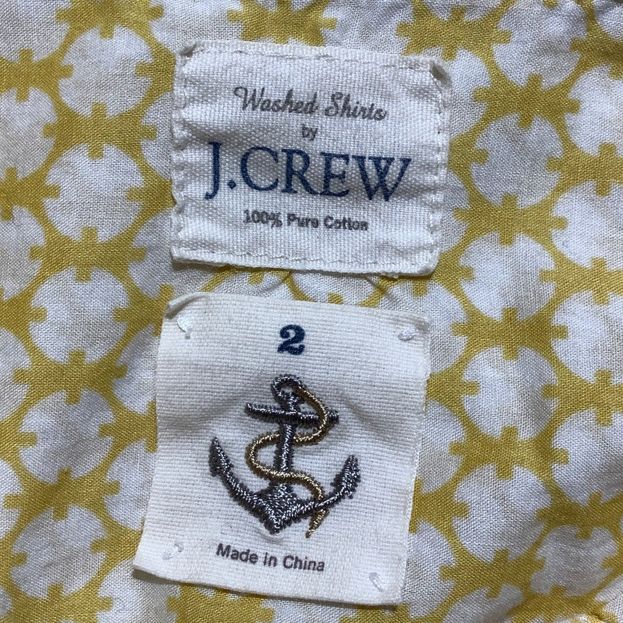 J.Crew Printed Button-Up Shirt Women’s 2 – Collared, 100% Cotton, Long Sleeve
