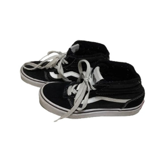 Vans Youth Black & White High-Top Sneakers Size 1 - Skate, Streetwear, Classic