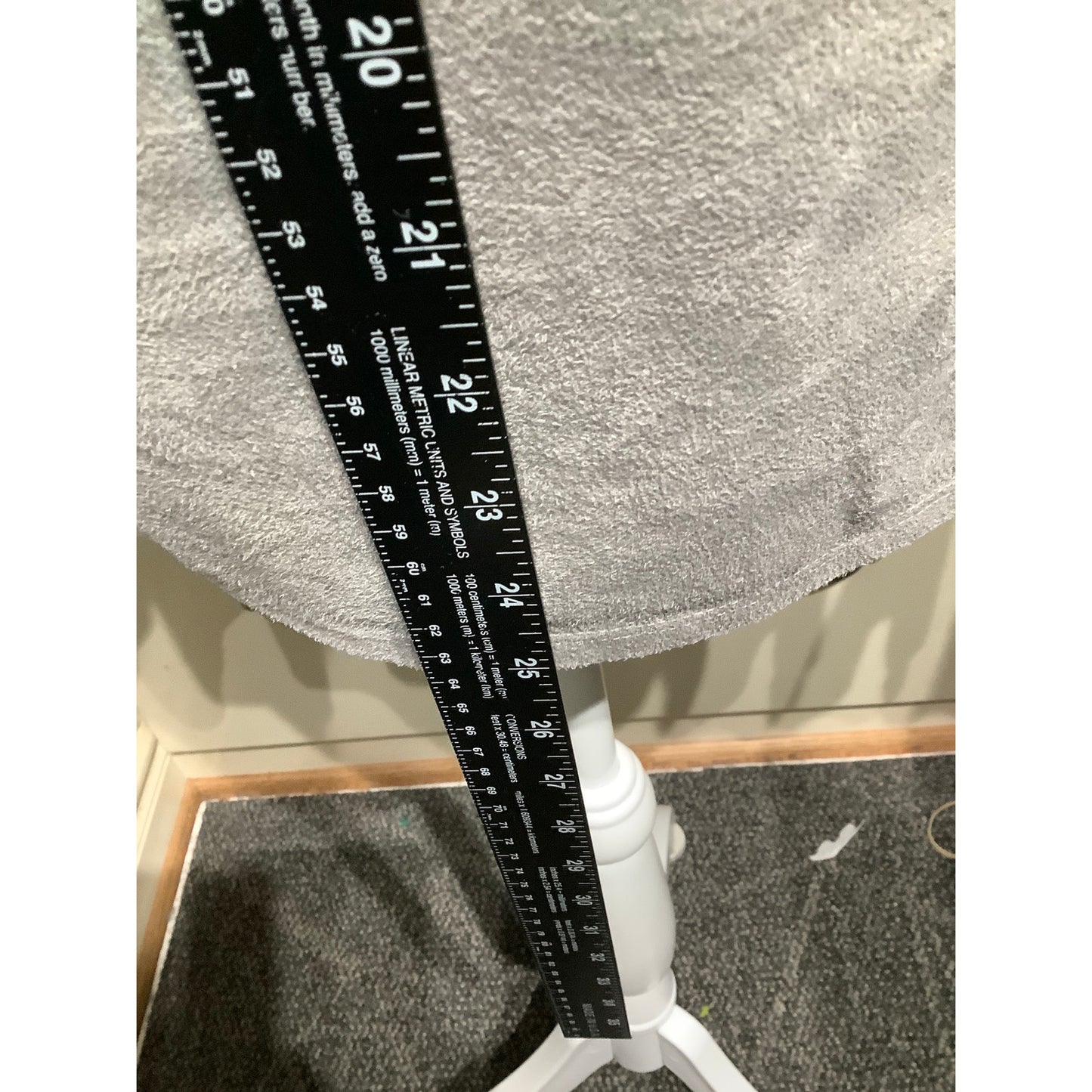 Valerie Stevens Gray Faux Suede Tassel Top, Size L – Boho, Cozy, Elegant