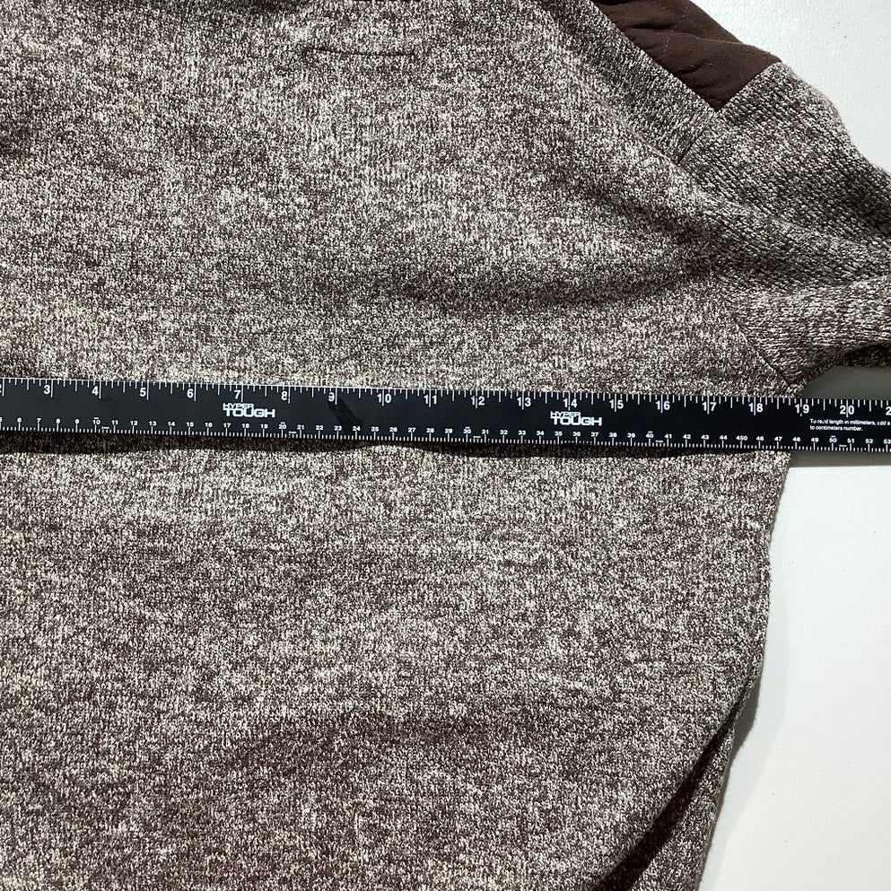 Buffalo David Bitton Men’s Brown M Full Zip Sweater – Rustic, Quilted, Flannel