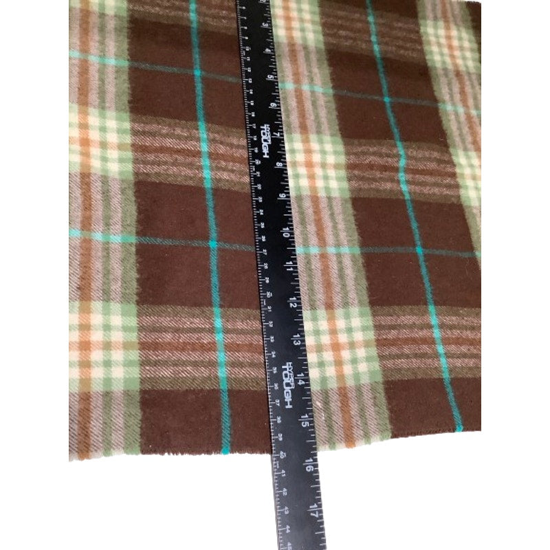 V. Fraas Brown Plaid Scarf, Made in Germany, Cozy, Preppy, and Vintage