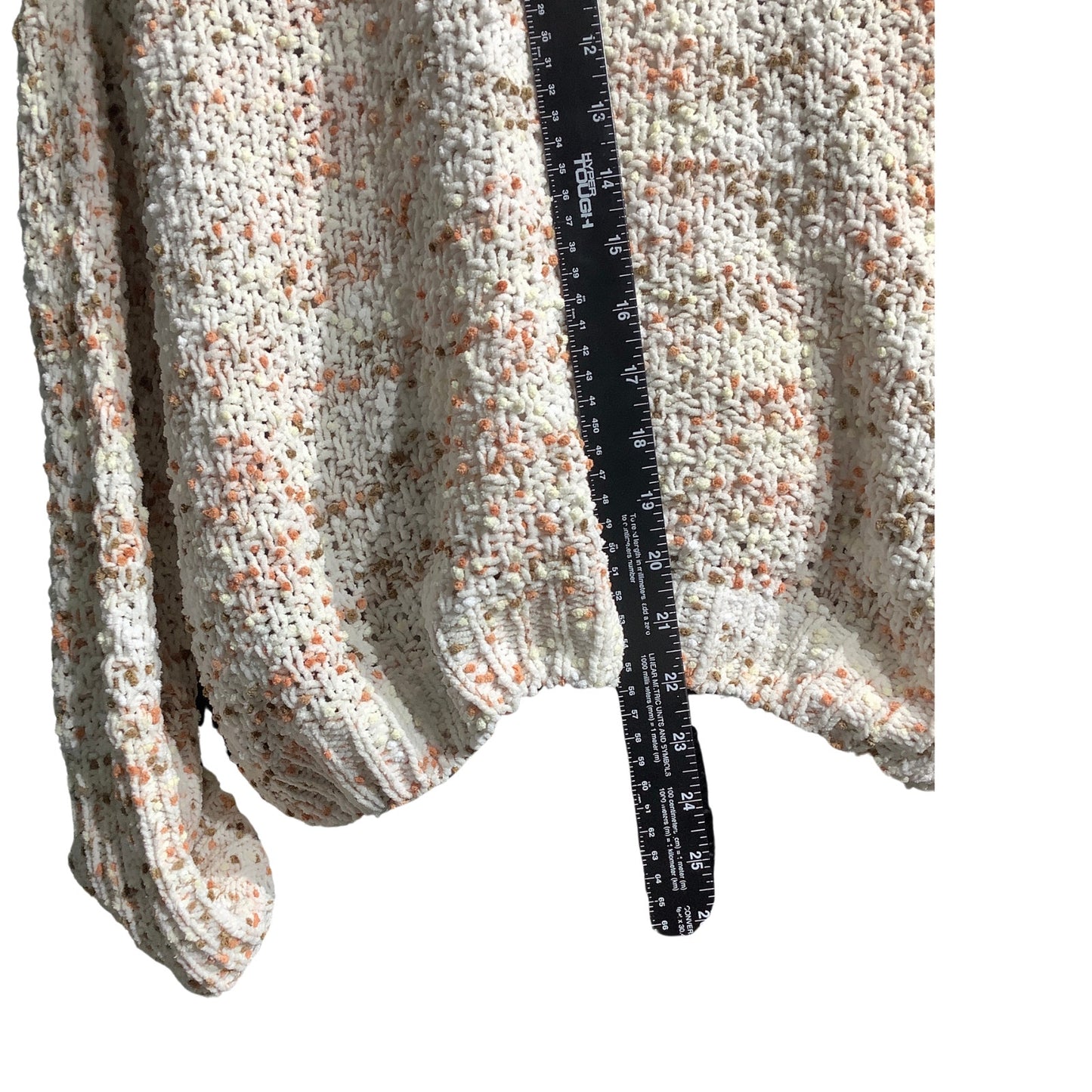 White Birch Confetti Knit Sweater Women Small — Oversized, Cozy, Casual