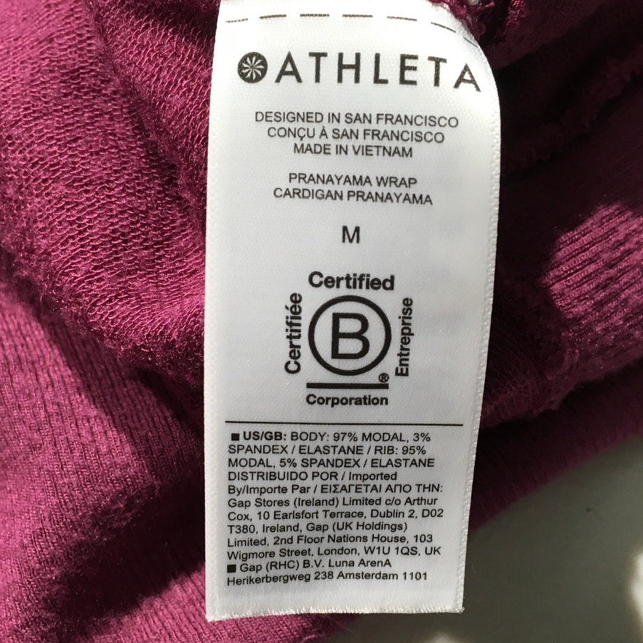 Athleta Light Purple Open-Knit Cardigan M - Cozy, Casual, Minimalist