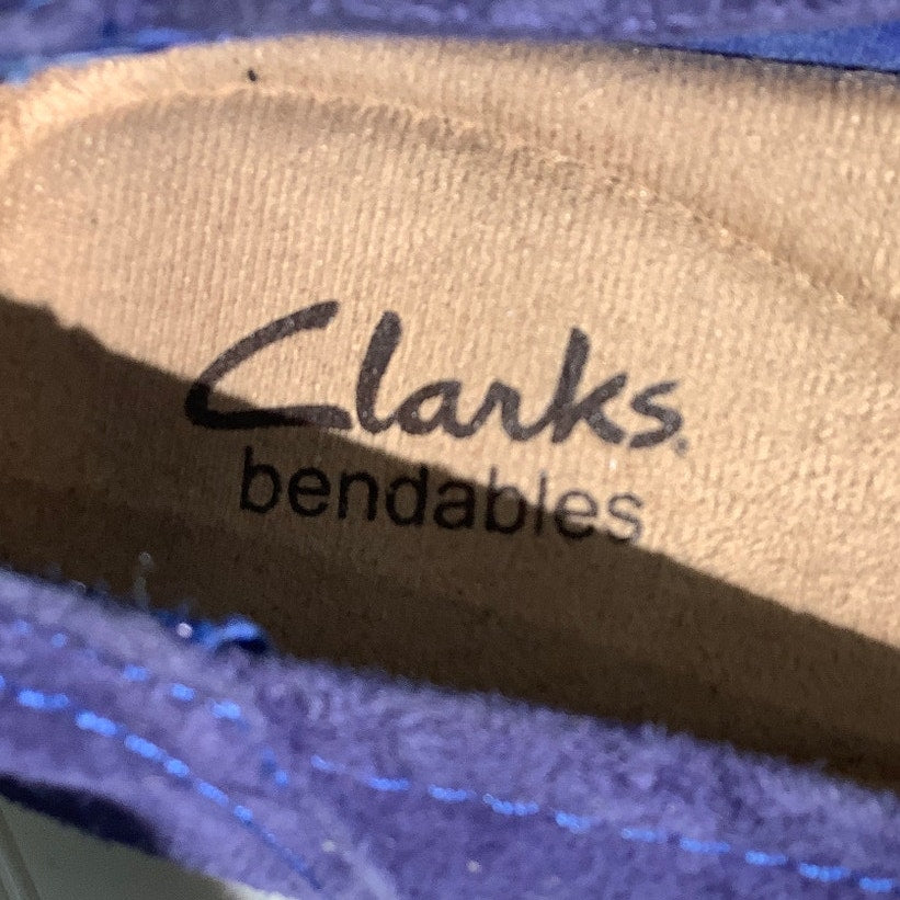 Clarks Benables Purple Suede Flats Women’s 6F – Comfort, Slip-On, Leather Upper