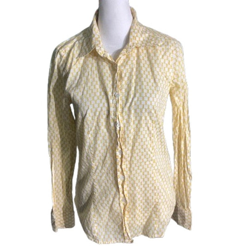 J.Crew Printed Button-Up Shirt Women’s 2 – Collared, 100% Cotton, Long Sleeve