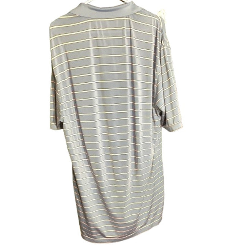Turtleson Striped Golf Polo Men’s Large – Tour Performance, Quick-Dry, Athletic