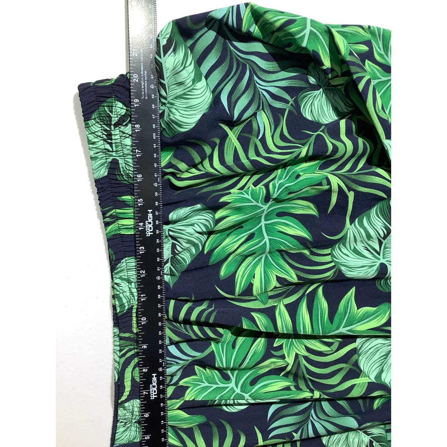 Women’s Long Skirt Size 4XL — Black, Palm Leaf, Maxi