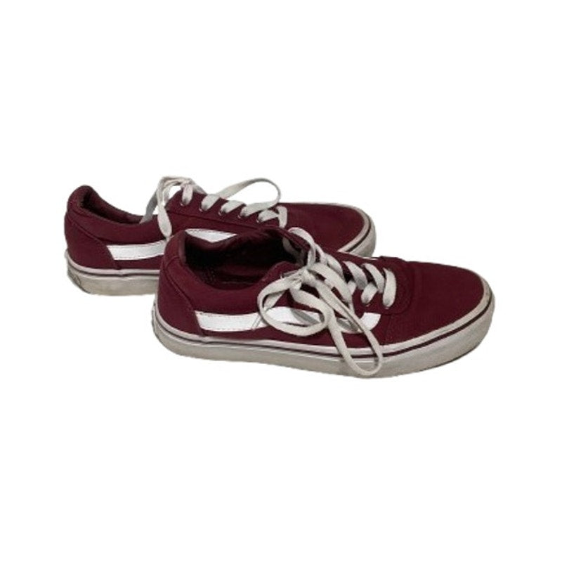 Vans Maroon and White Sneakers Size 6.5 - Skater, Casual, Streetwear
