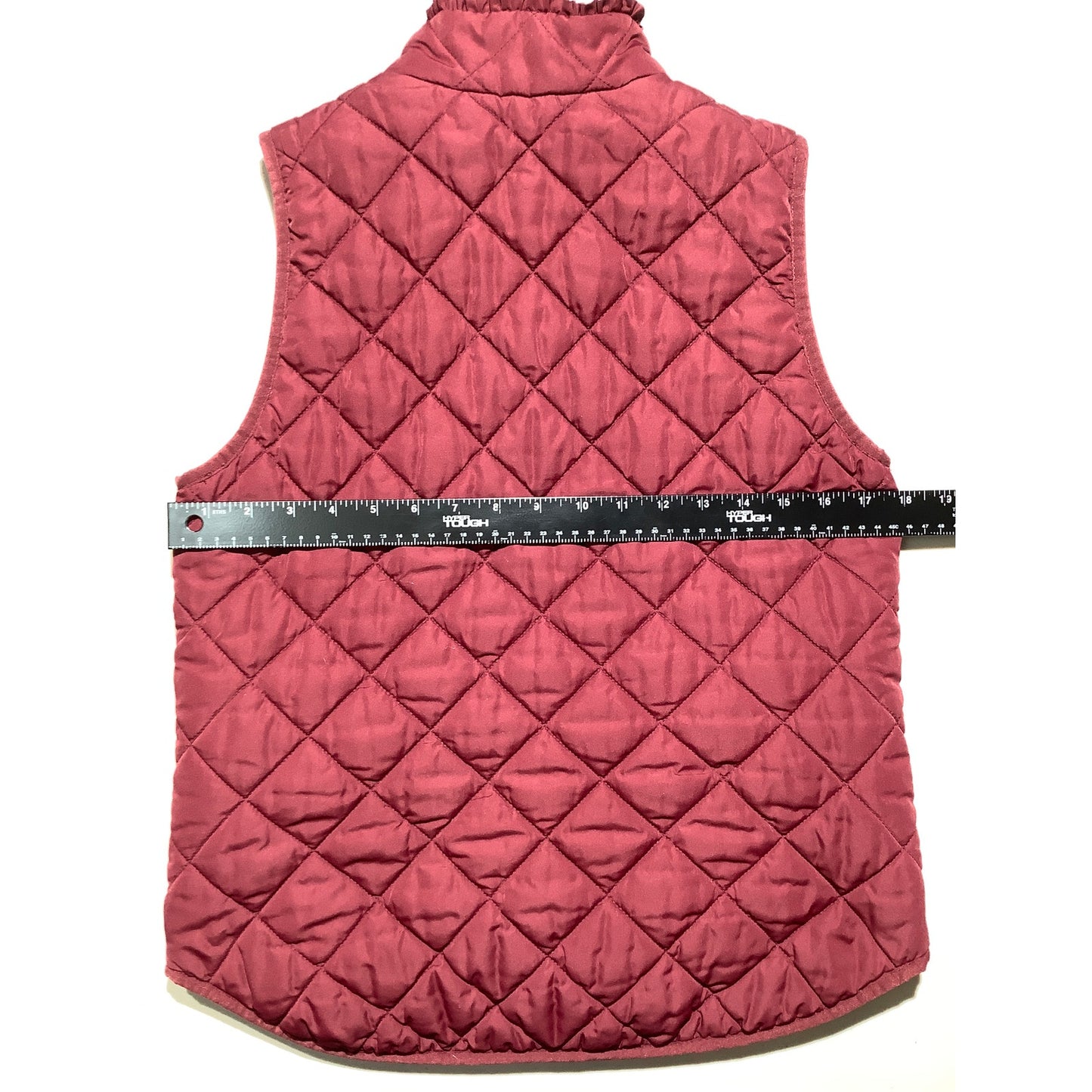 J.Crew Mercantile Maroon Quilted Vest Women’s S — Preppy, Cozy, Ruffle