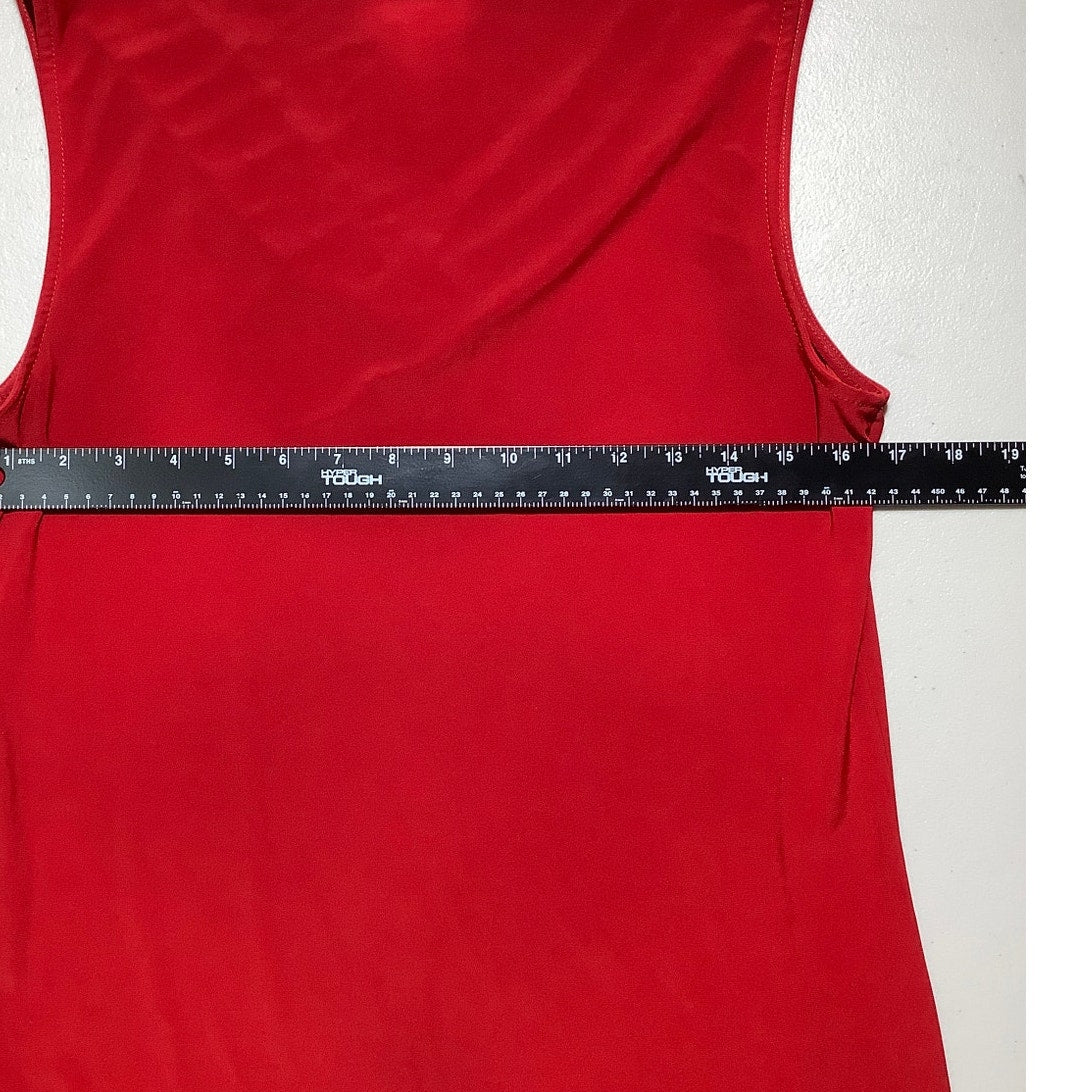 Tahari Red Sleeveless Draped Top Women’s Medium — Career, Elegant, Minimalist