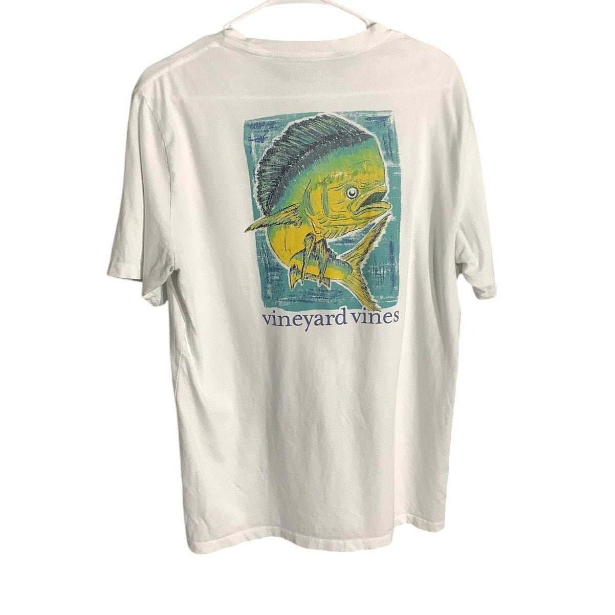 Vineyard Vines White Mahi Pocket T-Shirt Men’s M – Casual, Graphic, Classic Fit