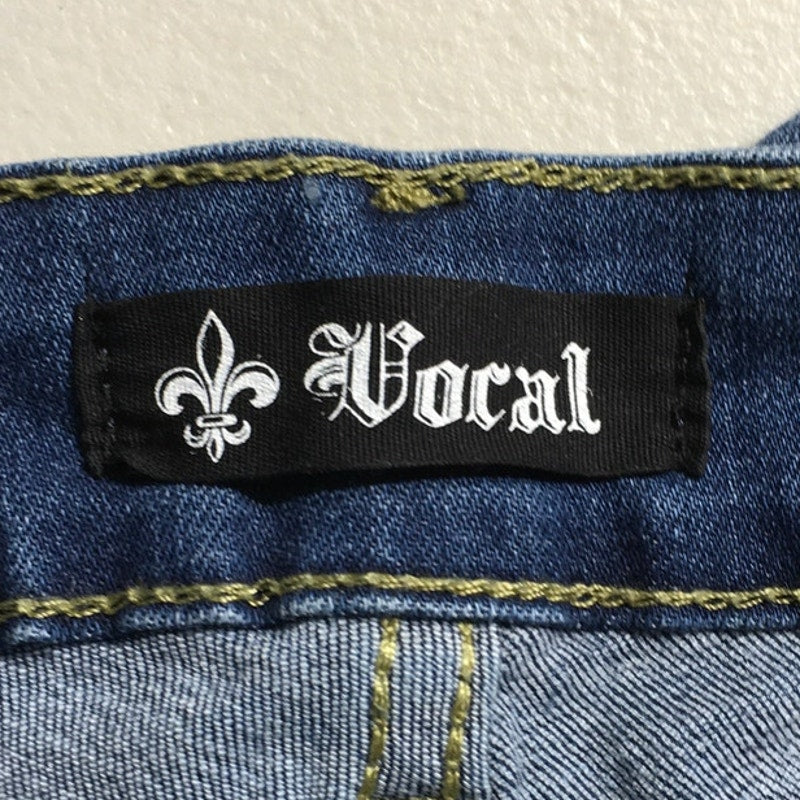 Vocal Pearl Rhinestone Jeans Size S - Glam, Y2K, Statement