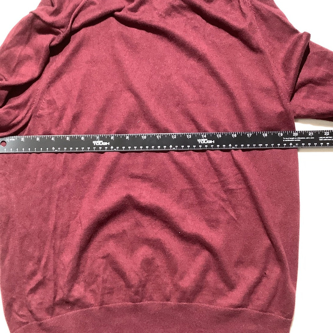 Banana Republic Burgundy Sweater Men’s Size L – V-Neck, Lightweight, Silk Blend