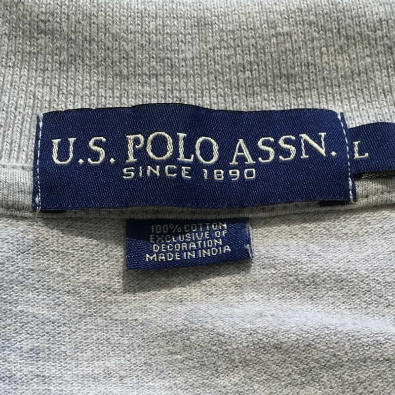 US Polo Assn. Light Gray Polo Shirt Size L - Classic, Casual, Preppy