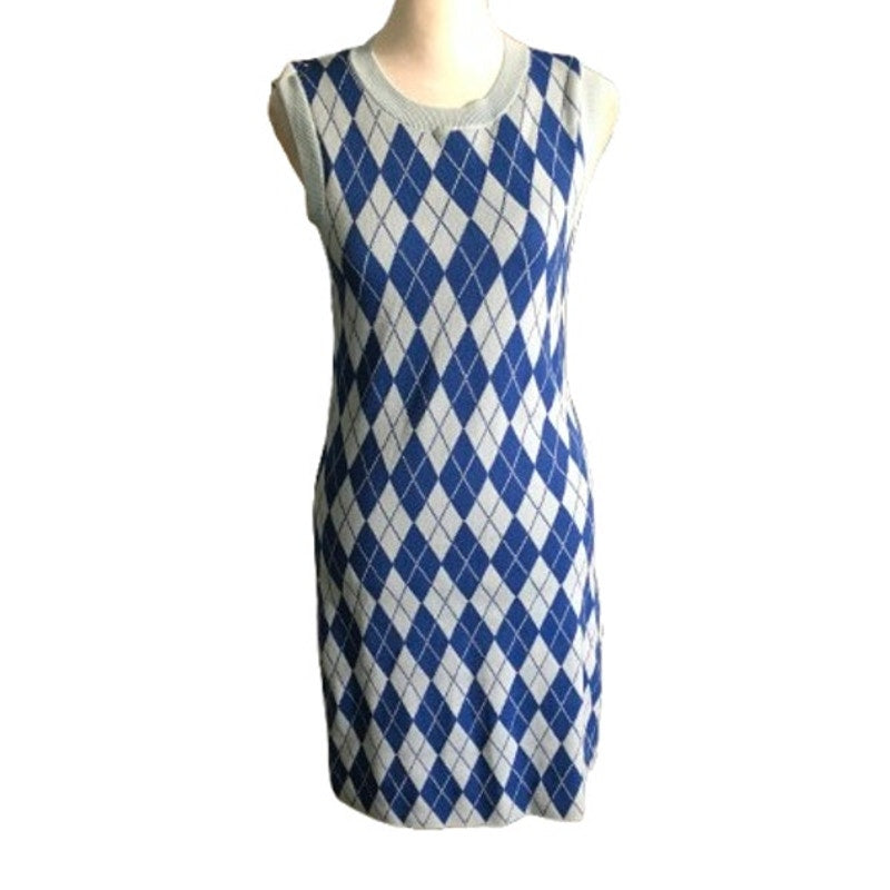 Zara Argyle Knit Dress Size M - Preppy, Coquette, Y2K