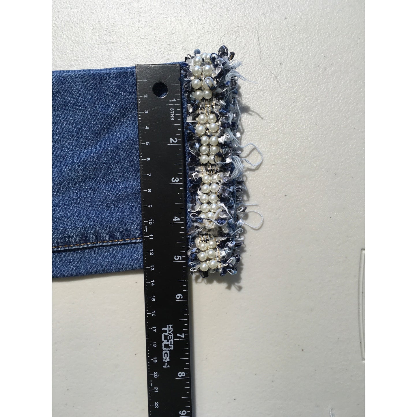 Vocal Pearl Cuff Jeans Size S - Feminine, Glam, Y2K