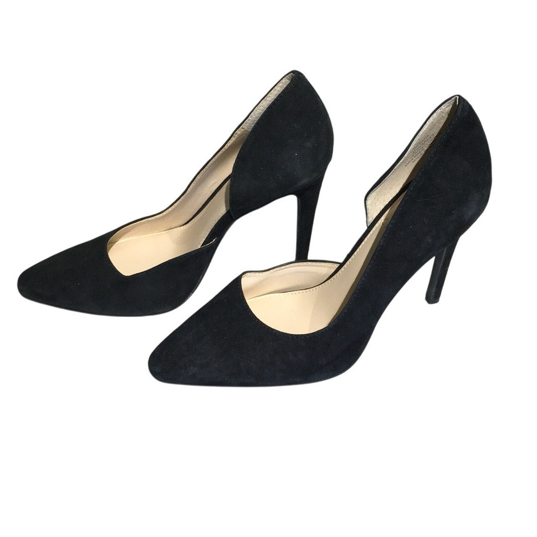 Vince Camuto Black Suede Heels Size 6.5M - Elegant, Minimalist, Office Siren