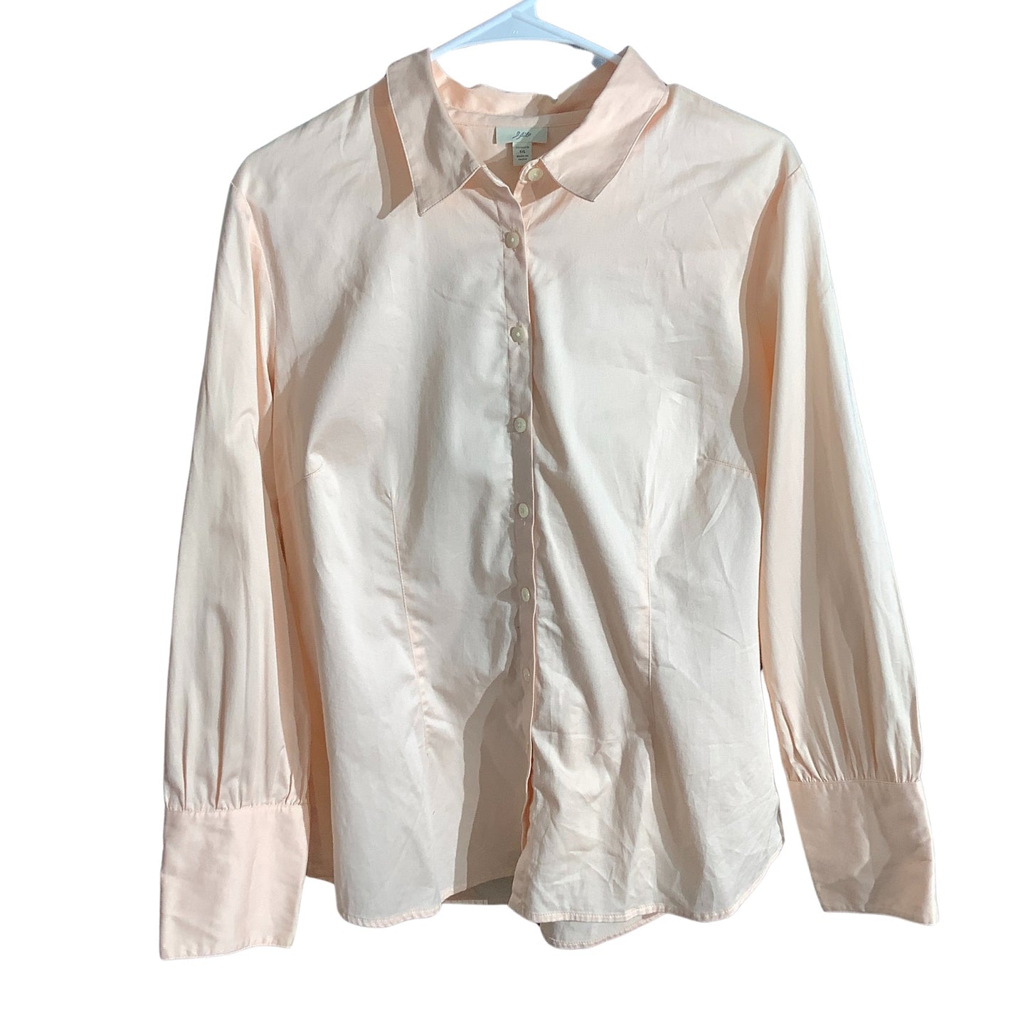 J. Jill Peach Button-Up Shirt Women’s Size 14 – Classic, Collared, Long Sleeve