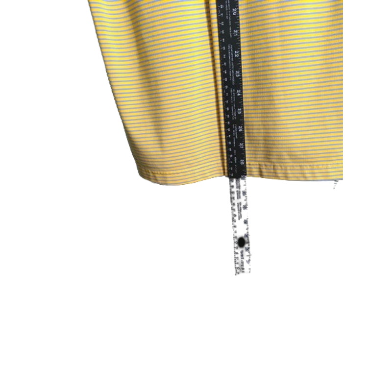 Callaway Men's Size M Yellow/Blue Striped Golf Polo- Athletic, Performance, Golf