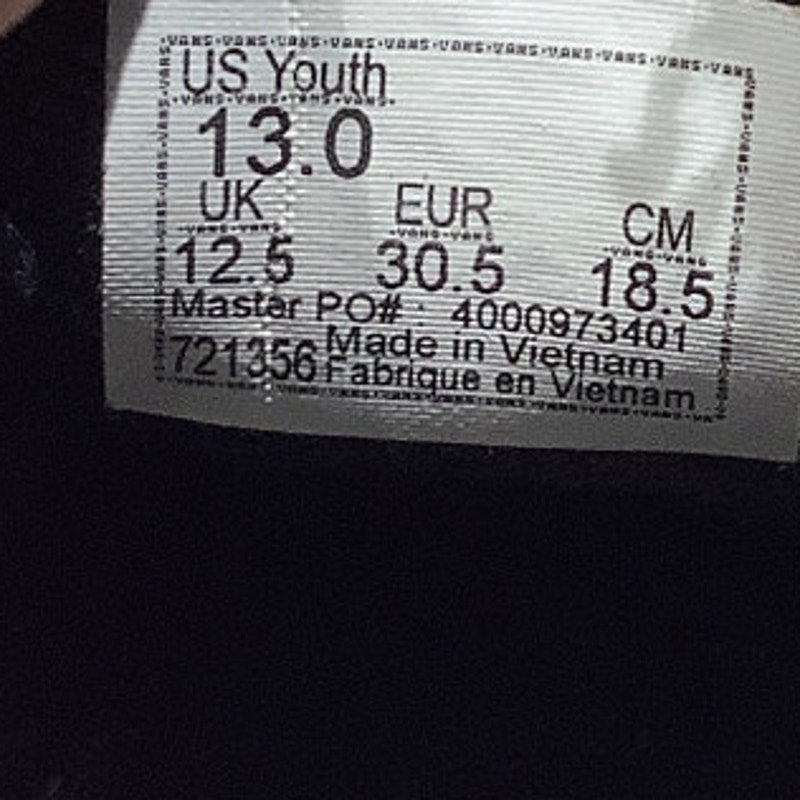 Vans Slip-On Sneakers Kids’ Size 13 – Slip-On, Checkerboard, Casual