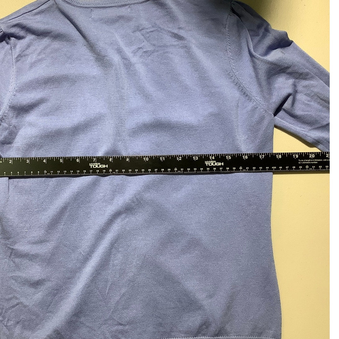 August Silk Cardigan Size (See Measurements) – Light Blue, Classic, Lightweight