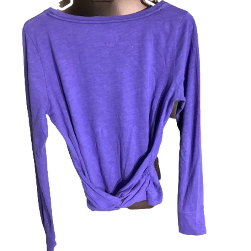 Pilcro Blue Long Sleeve Top Women’s Size Small – Stretch Waist, Cotton, Casual