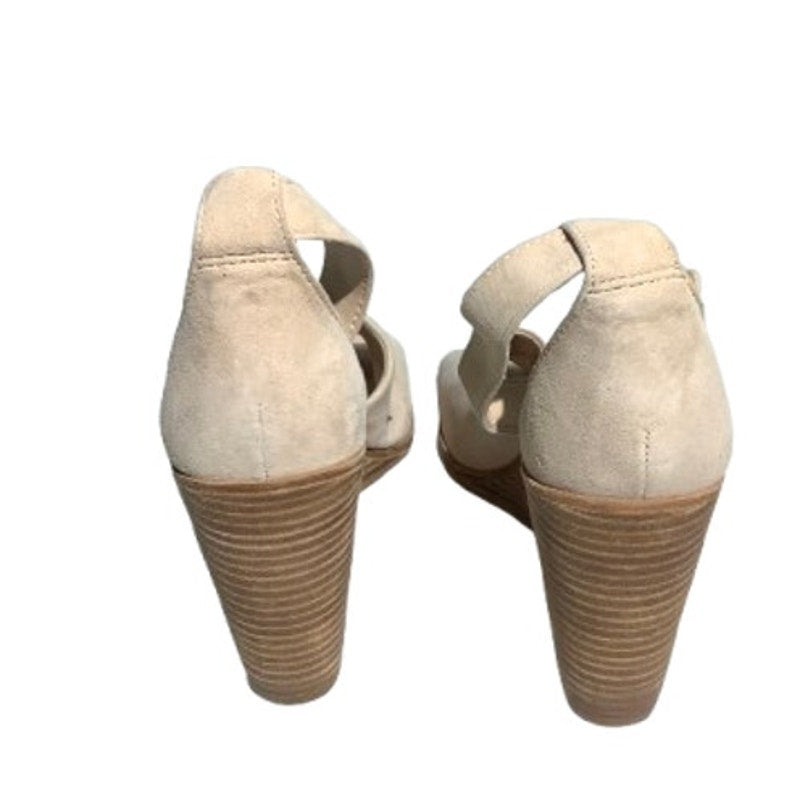 Vince Camuto Deedoriana Wedge Sandals Women’s 7.5M – Leather, Neutral, Comfy