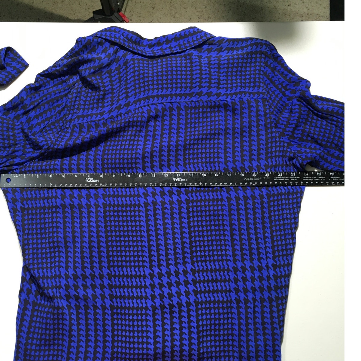 Foxcroft Blue & Black Button-Down Shirt Size 18W - Classic, Office, Preppy