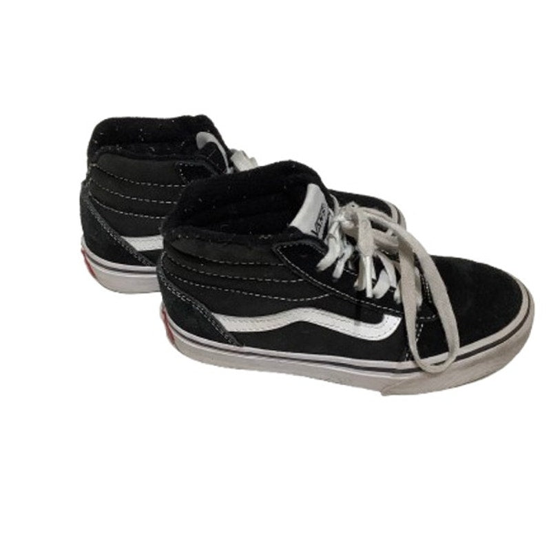 Vans Youth Black & White High-Top Sneakers Size 1 - Skate, Streetwear, Classic