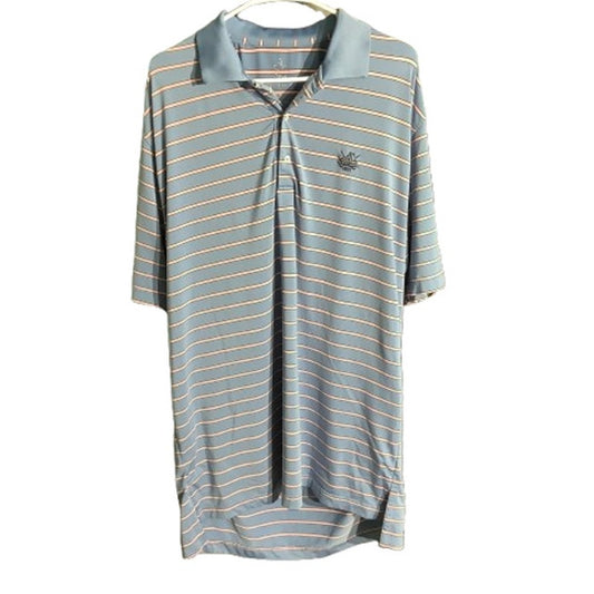 Turtleson Striped Golf Polo Men’s Large – Tour Performance, Quick-Dry, Athletic