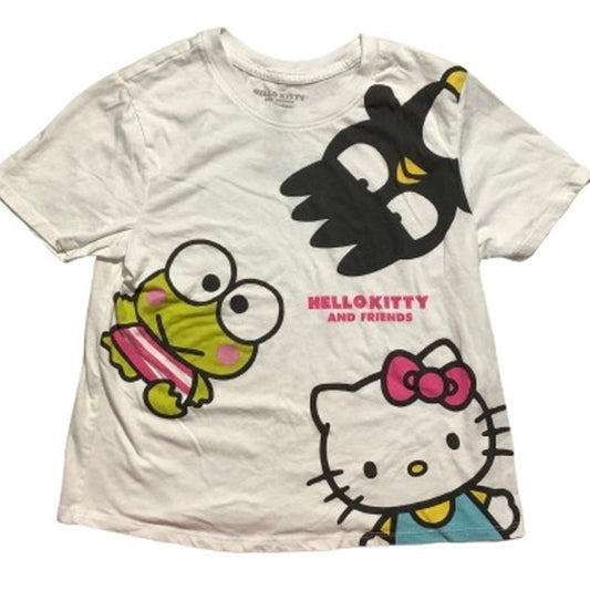 Hello Kitty & Friends White T-Shirt Kids 3-5 –Crew Neck, Cartoon Graphic, Casual