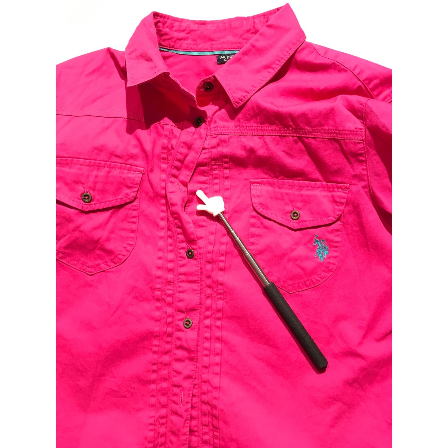 US Polo Assn Pink Collared Shirt Size L - Preppy, Casual, Classic