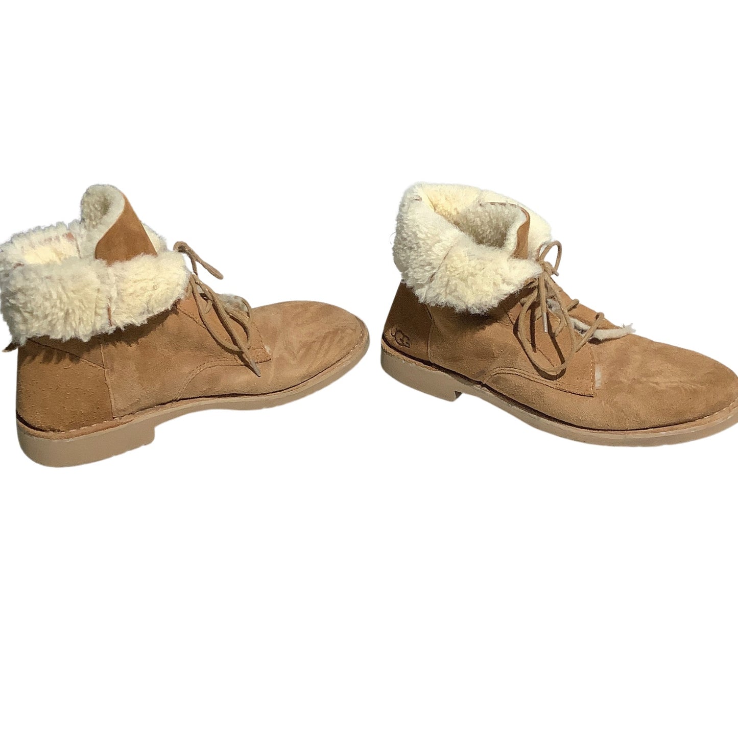 UGG Quincy Chestnut Suede Boots Women’s Size 10 – Cozy, Lace-Up, Shearling